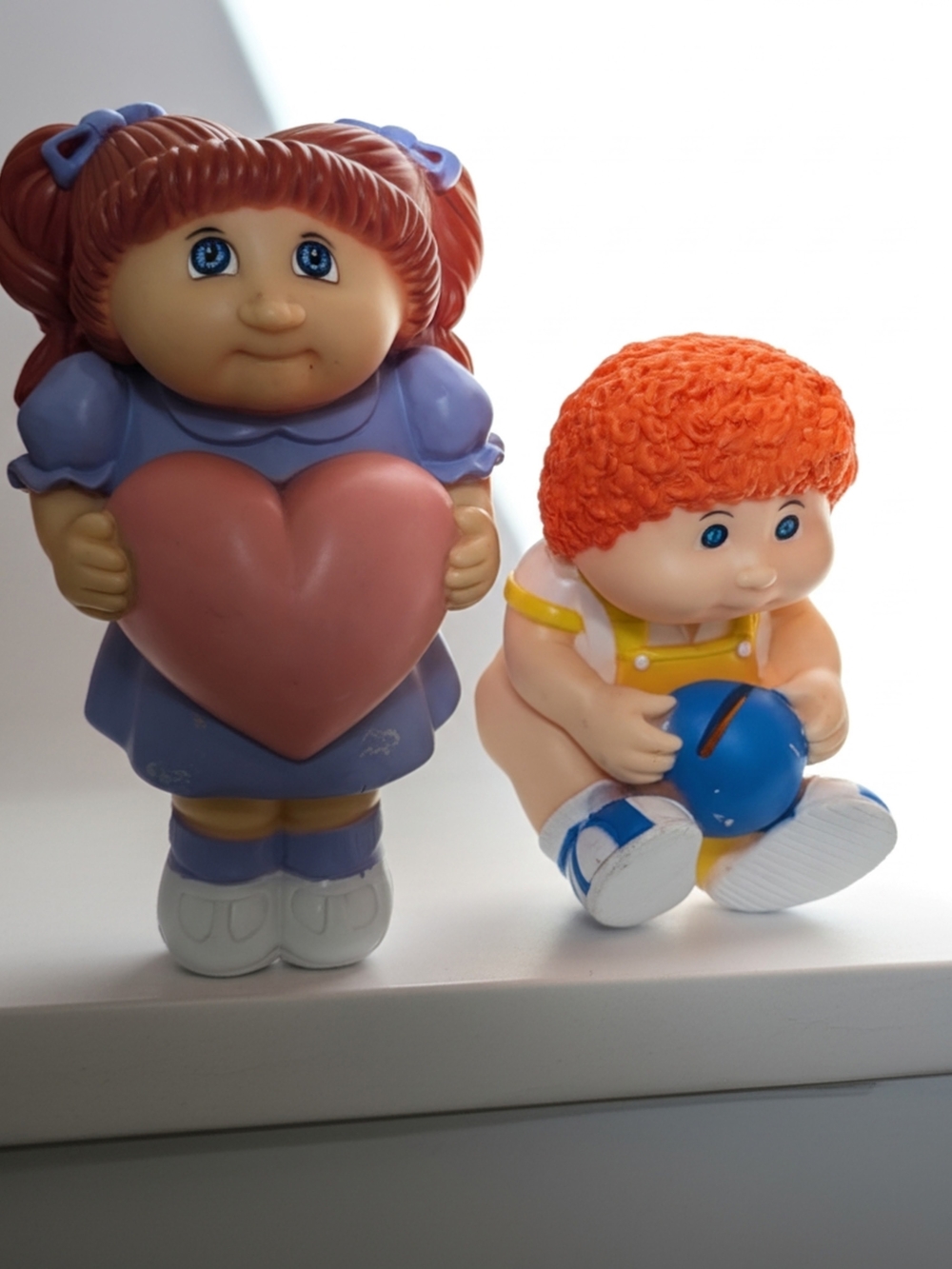 Cabbage Patch Girl and Orange-Haired Boy Piggy Banks - Set of 2 (Vintage)